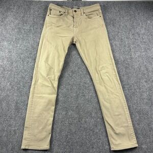 Revtown Sharp Decade Denim Mens 32x34 Tan Khaki Slim Straight Stretch Jeans